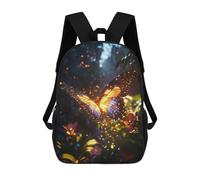sinyumoney Sacs À Dos Scolaires Pour Enfants Glowing Butterfly in Forest Sac D'école Imprimé En 3D Pour Garçons, Élèves Du Primaire Et Du Collège 17inch