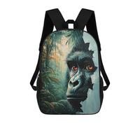 sinyumoney Sacs À Dos Scolaires Pour Enfants Gorilla in The Jungle Sac D'école Imprimé En 3D Pour Garçons, Élèves Du Primaire Et Du Collège 17inch
