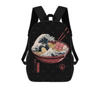 sinyumoney Sacs À Dos Scolaires Pour Enfants Great Ramen Wave Sac D'école Imprimé En 3D Pour Garçons, Élèves Du Primaire Et Du Collège 17inch