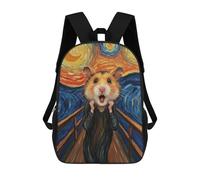 sinyumoney Sacs À Dos Scolaires Pour Enfants Hamster Scream Art Sac D'école Imprimé En 3D Pour Garçons, Élèves Du Primaire Et Du Collège 17inch