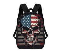 sinyumoney Sacs À Dos Scolaires Pour Enfants, Imprimés En 3D, Jolis Sacs De Voyage American Flag Skull Artwork-2 Sacs À Dos Décontractés Pour Enfants, Pour Filles Et Femmes 17inch
