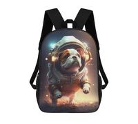 sinyumoney Sacs À Dos Scolaires Pour Enfants, Imprimés En 3D, Jolis Sacs De Voyage Astronaut Space Bulldog Sacs À Dos Décontractés Pour Enfants, Pour Filles Et Femmes 17inch