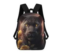 sinyumoney Sacs À Dos Scolaires Pour Enfants, Imprimés En 3D, Jolis Sacs De Voyage Black Panther with Golden Roses Sacs À Dos Décontractés Pour Enfants, Pour Filles Et Femmes 17inch