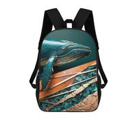 sinyumoney Sacs À Dos Scolaires Pour Enfants, Imprimés En 3D, Jolis Sacs De Voyage Blue Whale Kintsugi Art Sacs À Dos Décontractés Pour Enfants, Pour Filles Et Femmes 17inch
