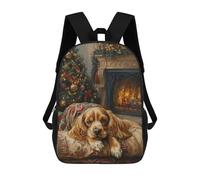 sinyumoney Sacs À Dos Scolaires Pour Enfants, Imprimés En 3D, Jolis Sacs De Voyage Cavalier King Charles Spaniel Christmas Painting Sacs À Dos Décontractés Pour Enfants, Pour Filles Et Femmes 17inch