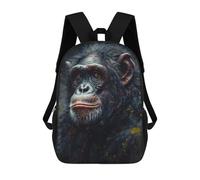 sinyumoney Sacs À Dos Scolaires Pour Enfants, Imprimés En 3D, Jolis Sacs De Voyage Chimpanzee Portrait in Art Sacs À Dos Décontractés Pour Enfants, Pour Filles Et Femmes 17inch