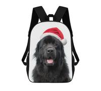 sinyumoney Sacs À Dos Scolaires Pour Enfants, Imprimés En 3D, Jolis Sacs De Voyage Christmas Newfoundland Dog with Santa Hat Sacs À Dos Décontractés Pour Enfants, Pour Filles Et Femmes 17inch