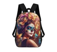 sinyumoney Sacs À Dos Scolaires Pour Enfants, Imprimés En 3D, Jolis Sacs De Voyage Colorful Day of The Dead Sacs À Dos Décontractés Pour Enfants, Pour Filles Et Femmes 17inch
