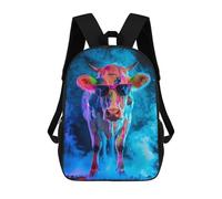 sinyumoney Sacs À Dos Scolaires Pour Enfants, Imprimés En 3D, Jolis Sacs De Voyage Cow In Colorful Paint Sacs À Dos Décontractés Pour Enfants, Pour Filles Et Femmes 17inch