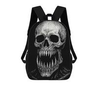 sinyumoney Sacs À Dos Scolaires Pour Enfants, Imprimés En 3D, Jolis Sacs De Voyage Creepy Skull with Sharp Teeth Sacs À Dos Décontractés Pour Enfants, Pour Filles Et Femmes 17inch