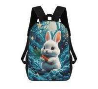 sinyumoney Sacs À Dos Scolaires Pour Enfants, Imprimés En 3D, Jolis Sacs De Voyage Cute Bunny In A Dreamy Forest Sacs À Dos Décontractés Pour Enfants, Pour Filles Et Femmes 17inch