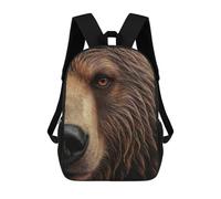 sinyumoney Sacs À Dos Scolaires Pour Enfants, Imprimés En 3D, Jolis Sacs De Voyage Detailed Brown Grizzly Bear Portrait Sacs À Dos Décontractés Pour Enfants, Pour Filles Et Femmes 17inch