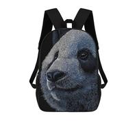 sinyumoney Sacs À Dos Scolaires Pour Enfants, Imprimés En 3D, Jolis Sacs De Voyage Detailed Panda Portrait on Black Background Sacs À Dos Décontractés Pour Enfants, Pour Filles Et Femmes 17inch
