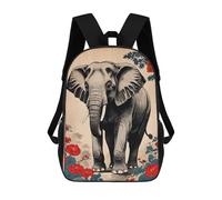 sinyumoney Sacs À Dos Scolaires Pour Enfants, Imprimés En 3D, Jolis Sacs De Voyage Elephant Japanese Art Sacs À Dos Décontractés Pour Enfants, Pour Filles Et Femmes 17inch