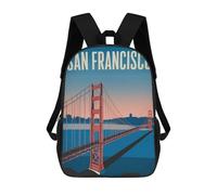 sinyumoney Sacs À Dos Scolaires Pour Enfants, Imprimés En 3D, Jolis Sacs De Voyage Golden Gate Bridge Sacs À Dos Décontractés Pour Enfants, Pour Filles Et Femmes 17inch