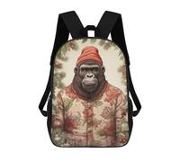 sinyumoney Sacs À Dos Scolaires Pour Enfants, Imprimés En 3D, Jolis Sacs De Voyage Gorilla Portrait Xmas Sacs À Dos Décontractés Pour Enfants, Pour Filles Et Femmes 17inch