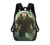 sinyumoney Sacs À Dos Scolaires Pour Enfants, Imprimés En 3D, Jolis Sacs De Voyage Grizzly Bear in Forest Sacs À Dos Décontractés Pour Enfants, Pour Filles Et Femmes 17inch