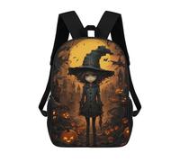 sinyumoney Sacs À Dos Scolaires Pour Enfants, Imprimés En 3D, Jolis Sacs De Voyage Halloween Witch Girl Sacs À Dos Décontractés Pour Enfants, Pour Filles Et Femmes 17inch