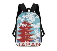 sinyumoney Sacs À Dos Scolaires Pour Enfants, Imprimés En 3D, Jolis Sacs De Voyage Japan Pagoda Cherry Blossom Travel Sacs À Dos Décontractés Pour Enfants, Pour Filles Et Femmes 17inch