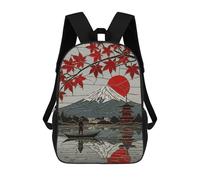 sinyumoney Sacs À Dos Scolaires Pour Enfants, Imprimés En 3D, Jolis Sacs De Voyage Japanese Landscape Stained Glass Art Sacs À Dos Décontractés Pour Enfants, Pour Filles Et Femmes 17inch