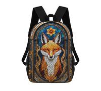 sinyumoney Sacs À Dos Scolaires Pour Enfants, Imprimés En 3D, Jolis Sacs De Voyage Kitsune Stained Glass Fox Sacs À Dos Décontractés Pour Enfants, Pour Filles Et Femmes 17inch