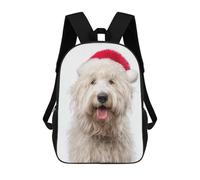 sinyumoney Sacs À Dos Scolaires Pour Enfants, Imprimés En 3D, Jolis Sacs De Voyage Komondor Dog with Santa Hat Portrait Sacs À Dos Décontractés Pour Enfants, Pour Filles Et Femmes 17inch