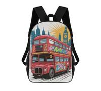 sinyumoney Sacs À Dos Scolaires Pour Enfants, Imprimés En 3D, Jolis Sacs De Voyage London Bus with Graffiti Art Sacs À Dos Décontractés Pour Enfants, Pour Filles Et Femmes 17inch