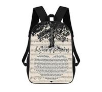 sinyumoney Sacs À Dos Scolaires Pour Enfants, Imprimés En 3D, Jolis Sacs De Voyage Lyrics Vintage Sacs À Dos Décontractés Pour Enfants, Pour Filles Et Femmes 17inch