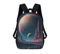 sinyumoney Sacs À Dos Scolaires Pour Enfants, Imprimés En 3D, Jolis Sacs De Voyage Mars Landscape with Astronaut Sacs À Dos Décontractés Pour Enfants, Pour Filles Et Femmes 17inch