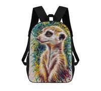sinyumoney Sacs À Dos Scolaires Pour Enfants, Imprimés En 3D, Jolis Sacs De Voyage Meerkat in Grass Sacs À Dos Décontractés Pour Enfants, Pour Filles Et Femmes 17inch