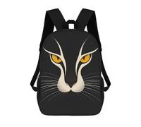 sinyumoney Sacs À Dos Scolaires Pour Enfants, Imprimés En 3D, Jolis Sacs De Voyage Minimalist Cat Vector Portrait with Golden Eyes Sacs À Dos Décontractés Pour Enfants, Pour Filles Et Femmes 17inch
