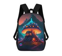 sinyumoney Sacs À Dos Scolaires Pour Enfants, Imprimés En 3D, Jolis Sacs De Voyage Mystical Mushroom House-3 Sacs À Dos Décontractés Pour Enfants, Pour Filles Et Femmes 17inch