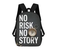 sinyumoney Sacs À Dos Scolaires Pour Enfants, Imprimés En 3D, Jolis Sacs De Voyage No Risk No Story Compass Sacs À Dos Décontractés Pour Enfants, Pour Filles Et Femmes 17inch
