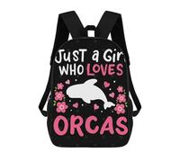 sinyumoney Sacs À Dos Scolaires Pour Enfants, Imprimés En 3D, Jolis Sacs De Voyage Orcas Whales Orca Lover Sacs À Dos Décontractés Pour Enfants, Pour Filles Et Femmes 17inch