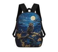 sinyumoney Sacs À Dos Scolaires Pour Enfants, Imprimés En 3D, Jolis Sacs De Voyage Owl Under Moonlight Sacs À Dos Décontractés Pour Enfants, Pour Filles Et Femmes 17inch
