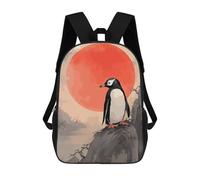 sinyumoney Sacs À Dos Scolaires Pour Enfants, Imprimés En 3D, Jolis Sacs De Voyage Penguin Japanese Painting Sacs À Dos Décontractés Pour Enfants, Pour Filles Et Femmes 17inch