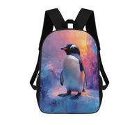 sinyumoney Sacs À Dos Scolaires Pour Enfants, Imprimés En 3D, Jolis Sacs De Voyage Penguin on Ice with Colorful Background Sacs À Dos Décontractés Pour Enfants, Pour Filles Et Femmes 17inch