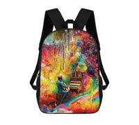 sinyumoney Sacs À Dos Scolaires Pour Enfants, Imprimés En 3D, Jolis Sacs De Voyage Piano Colorfull Sacs À Dos Décontractés Pour Enfants, Pour Filles Et Femmes 17inch