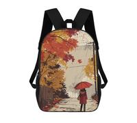 sinyumoney Sacs À Dos Scolaires Pour Enfants, Imprimés En 3D, Jolis Sacs De Voyage Rainy Autumn Walk Sacs À Dos Décontractés Pour Enfants, Pour Filles Et Femmes 17inch