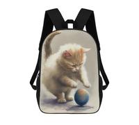 sinyumoney Sacs À Dos Scolaires Pour Enfants, Imprimés En 3D, Jolis Sacs De Voyage Red Cat Jumps on Ball Sacs À Dos Décontractés Pour Enfants, Pour Filles Et Femmes 17inch