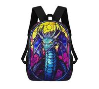 sinyumoney Sacs À Dos Scolaires Pour Enfants, Imprimés En 3D, Jolis Sacs De Voyage Skeleton Dragon Stained Gl Sacs À Dos Décontractés Pour Enfants, Pour Filles Et Femmes 17inch