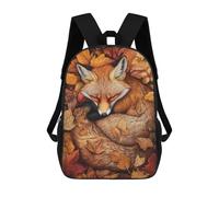 sinyumoney Sacs À Dos Scolaires Pour Enfants, Imprimés En 3D, Jolis Sacs De Voyage Sleeping Fox in Autumn Leaves Sacs À Dos Décontractés Pour Enfants, Pour Filles Et Femmes 17inch