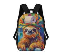 sinyumoney Sacs À Dos Scolaires Pour Enfants, Imprimés En 3D, Jolis Sacs De Voyage Sloth with Toilet Paper Crown Sacs À Dos Décontractés Pour Enfants, Pour Filles Et Femmes 17inch