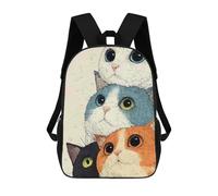 sinyumoney Sacs À Dos Scolaires Pour Enfants, Imprimés En 3D, Jolis Sacs De Voyage Stack of Four Cute Cats Illustration Sacs À Dos Décontractés Pour Enfants, Pour Filles Et Femmes 17inch