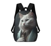 sinyumoney Sacs À Dos Scolaires Pour Enfants, Imprimés En 3D, Jolis Sacs De Voyage Stylish Cat in Suit Sacs À Dos Décontractés Pour Enfants, Pour Filles Et Femmes 17inch