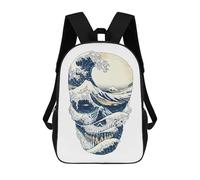 sinyumoney Sacs À Dos Scolaires Pour Enfants, Imprimés En 3D, Jolis Sacs De Voyage The Great Wave Off Skull Sacs À Dos Décontractés Pour Enfants, Pour Filles Et Femmes 17inch
