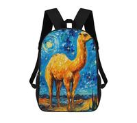 sinyumoney Sacs À Dos Scolaires Pour Enfants, Imprimés En 3D, Jolis Sacs De Voyage The Starry Night Camel Sacs À Dos Décontractés Pour Enfants, Pour Filles Et Femmes 17inch