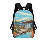 sinyumoney Sacs À Dos Scolaires Pour Enfants, Imprimés En 3D, Jolis Sacs De Voyage Vintage House Landscape Sacs À Dos Décontractés Pour Enfants, Pour Filles Et Femmes 17inch