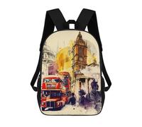 sinyumoney Sacs À Dos Scolaires Pour Enfants, Imprimés En 3D, Jolis Sacs De Voyage Watercolor London Sacs À Dos Décontractés Pour Enfants, Pour Filles Et Femmes 17inch