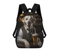 sinyumoney Sacs À Dos Scolaires Pour Enfants, Imprimés En 3D, Jolis Sacs De Voyage White Labrador at The Pub Sacs À Dos Décontractés Pour Enfants, Pour Filles Et Femmes 17inch